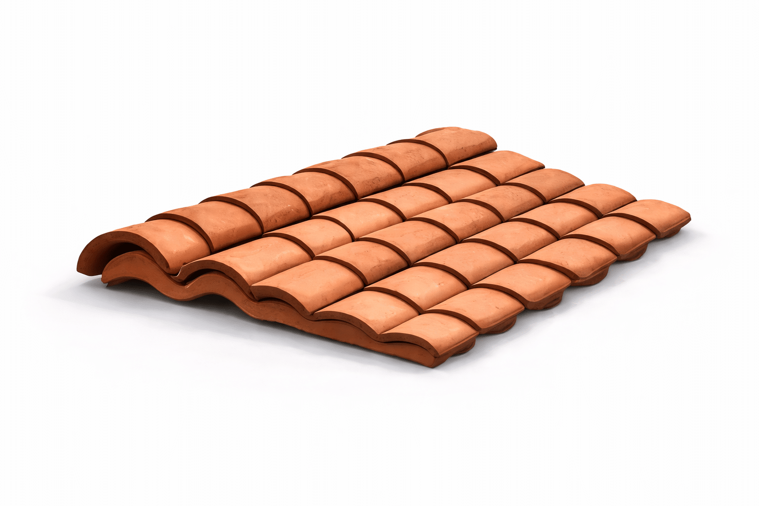 Terracotta roof tiles in detail