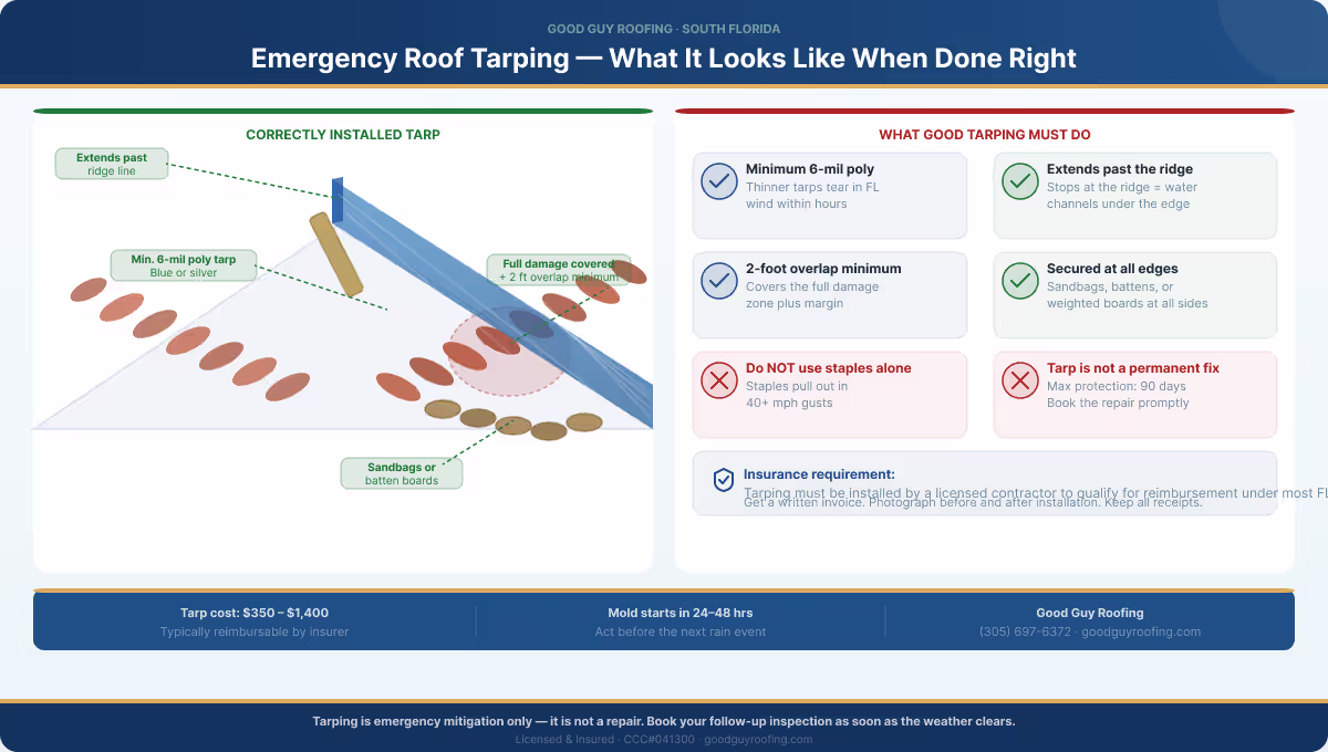Emergency roof tarping tips