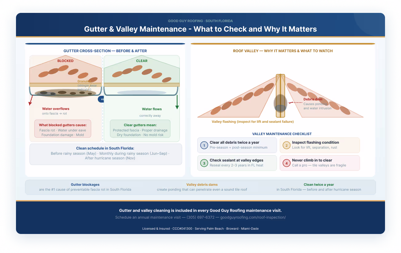 Gutter and valley cleaning guide